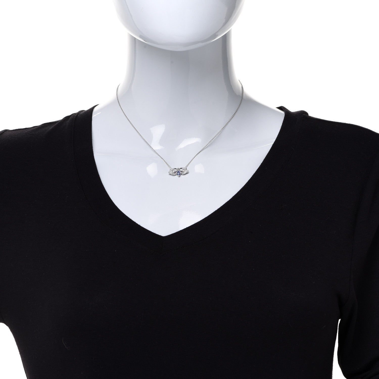 Tiffany Platinum Diamond Tanzanite Paper Flowers Firefly Necklace 2 of 6