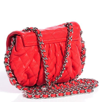 Chanel Washed Lambskin Mini Chain Around Messenger Red 3 of 7