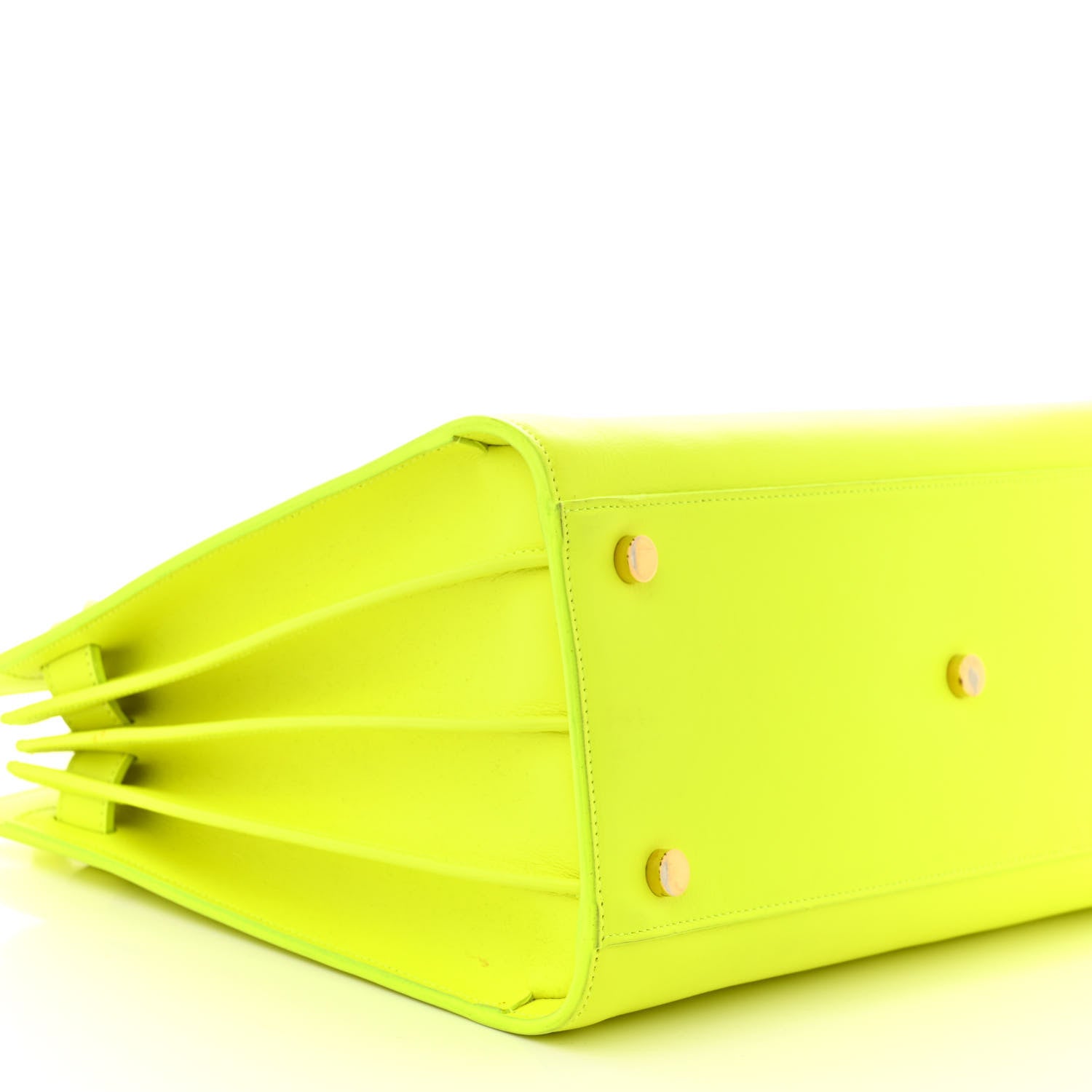 Saint Laurent Calfskin Small Sac De Jour Bag Neon Yellow 9 of 22