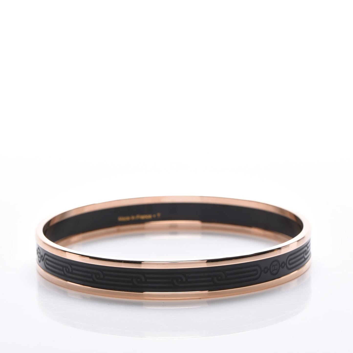 Enamel Printed Narrow Sellier Bracelet 65 Black