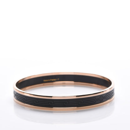 Hermes Enamel Printed Narrow Sellier Bracelet 65 Black 3 of 6