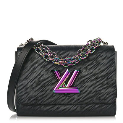Louis Vuitton Epi Twist Triple Chain Shoulder Bag MM Black 3 of 9
