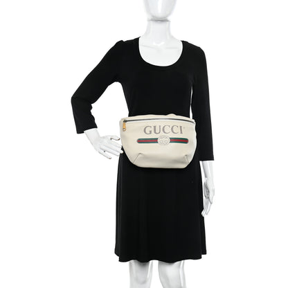 Gucci Grained Calfskin Logo Belt Bag White 2 of 10