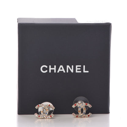 Chanel Crystal CC Earrings Gold Multicolor 5 of 5