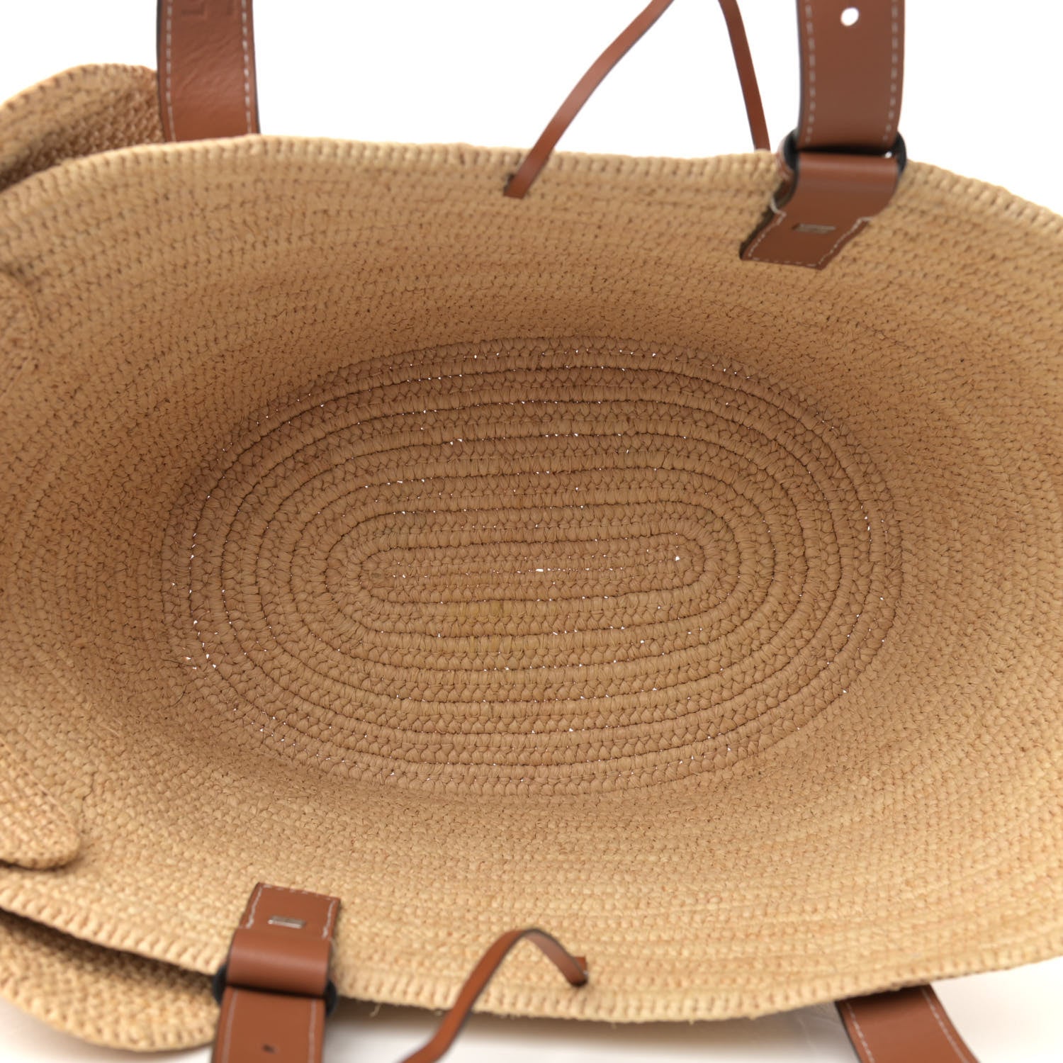 Loewe Raffia Small Elephant Basket Tote Bag Natural Tan 5 of 9