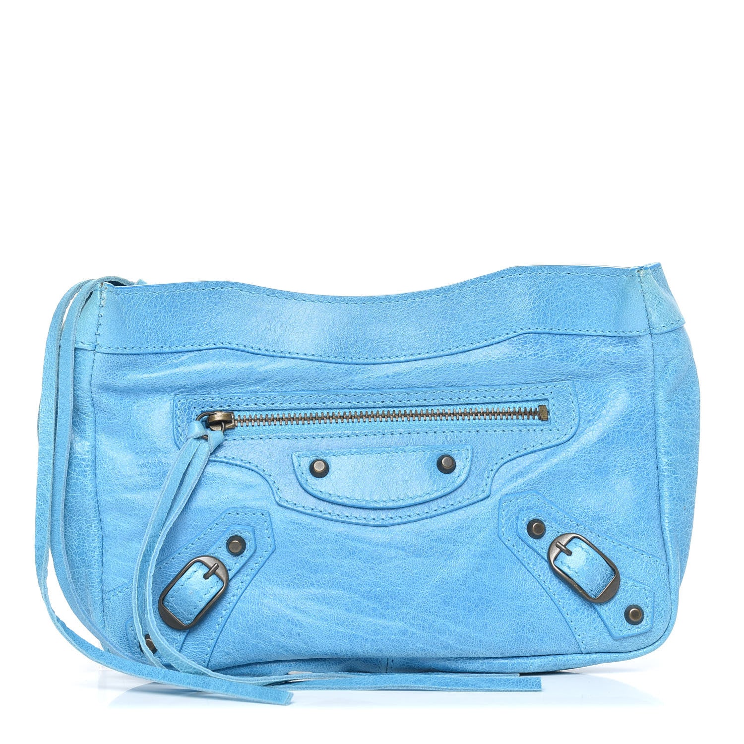 Balenciaga Chevre Classic Hardware Porte Toilette Makeup Clutch Turquoise 1 of 7