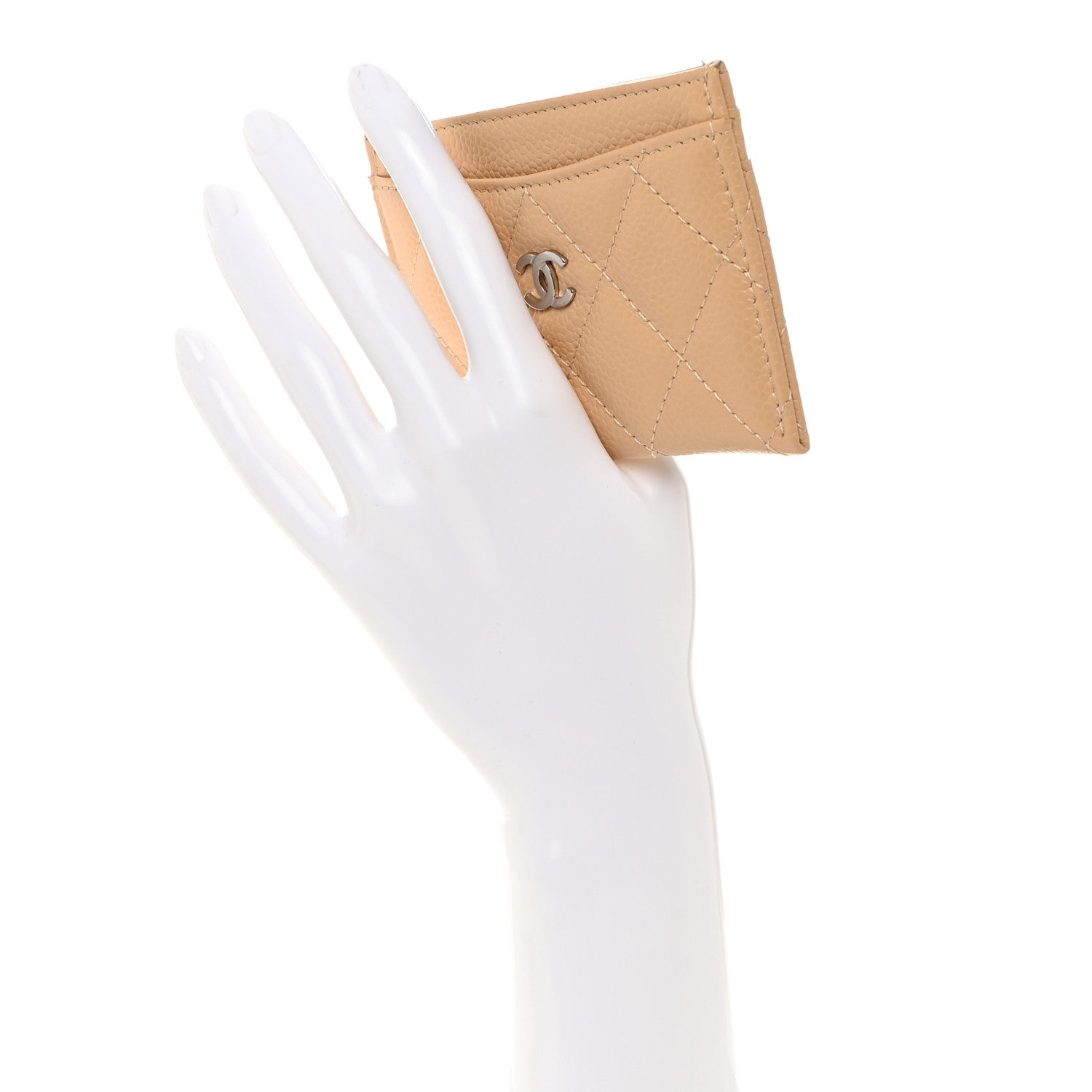 Chanel Caviar Quilted Card Holder Beige 2 of 8