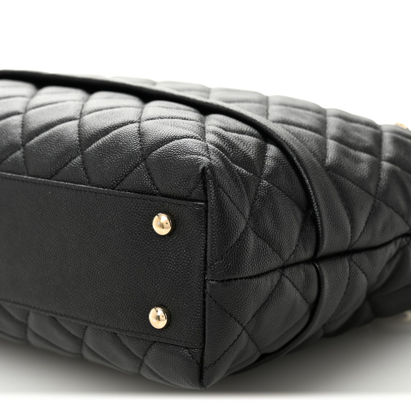 Caviar Quilted Rolled Up Tote Black