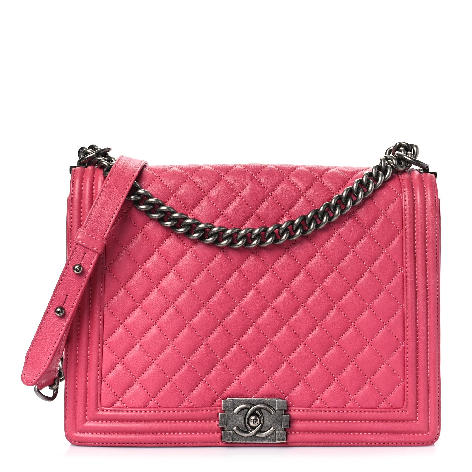 Chanel Calfskin Quilted Large Boy Flap Pink 1 of 11