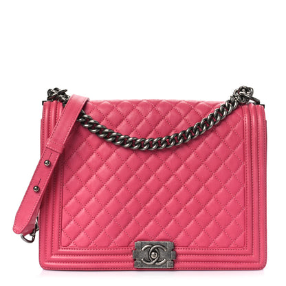 Chanel Calfskin Quilted Large Boy Flap Pink 1 of 11