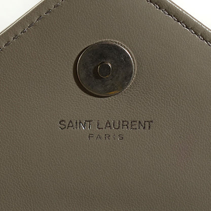 Saint Laurent Patent Chevron Mini V Flap Chain Shoulder Bag Light Grey 6 of 8
