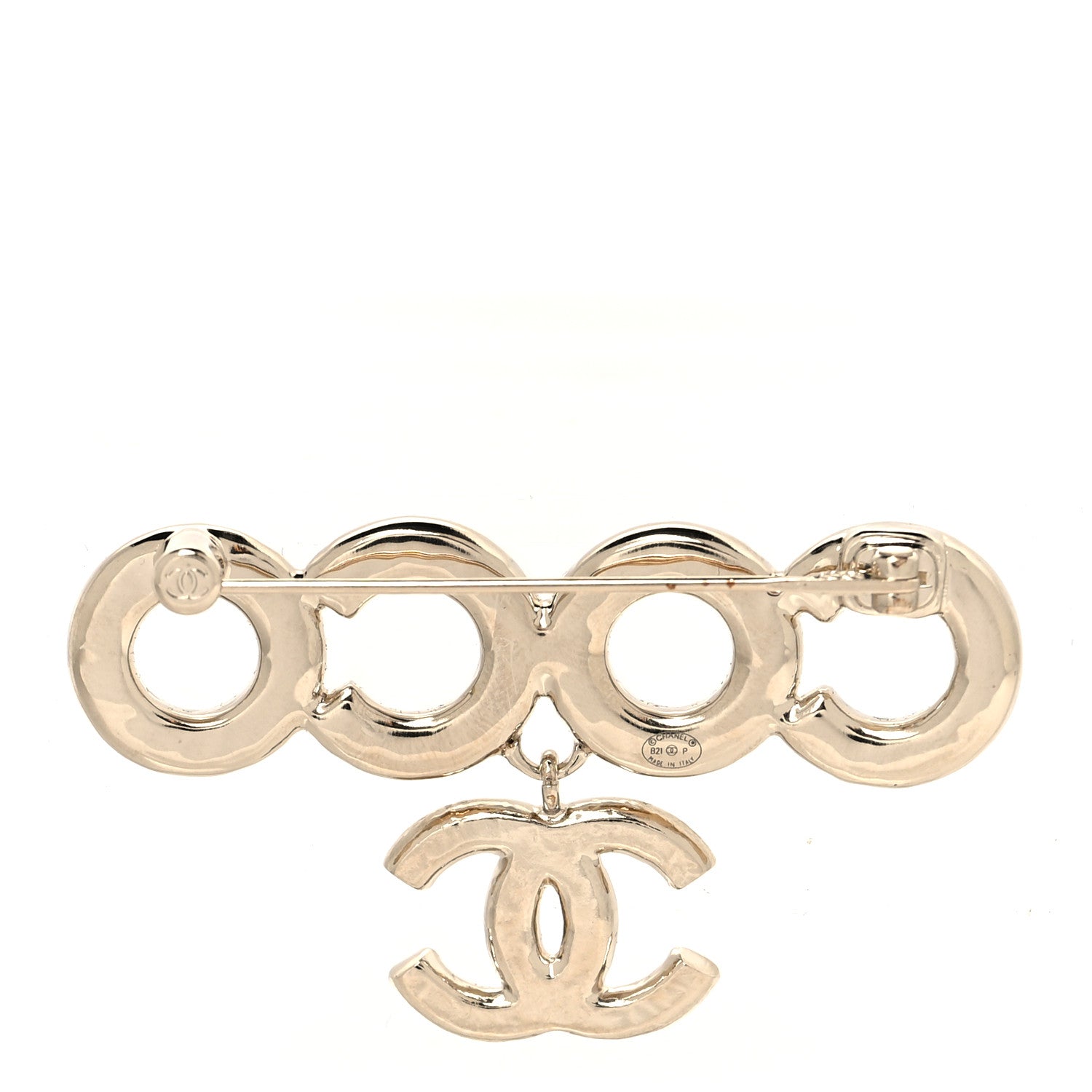 Chanel Pearl Coco Brooch Gold 3 of 4