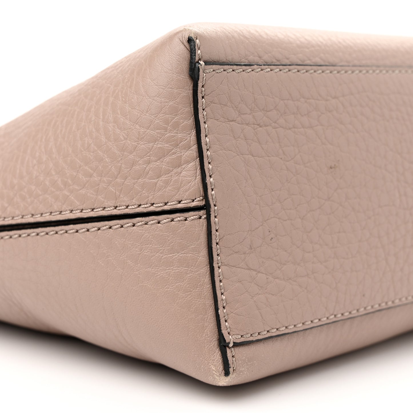 Grained Calfskin Small Rockstud Shoulder Tote Poudre