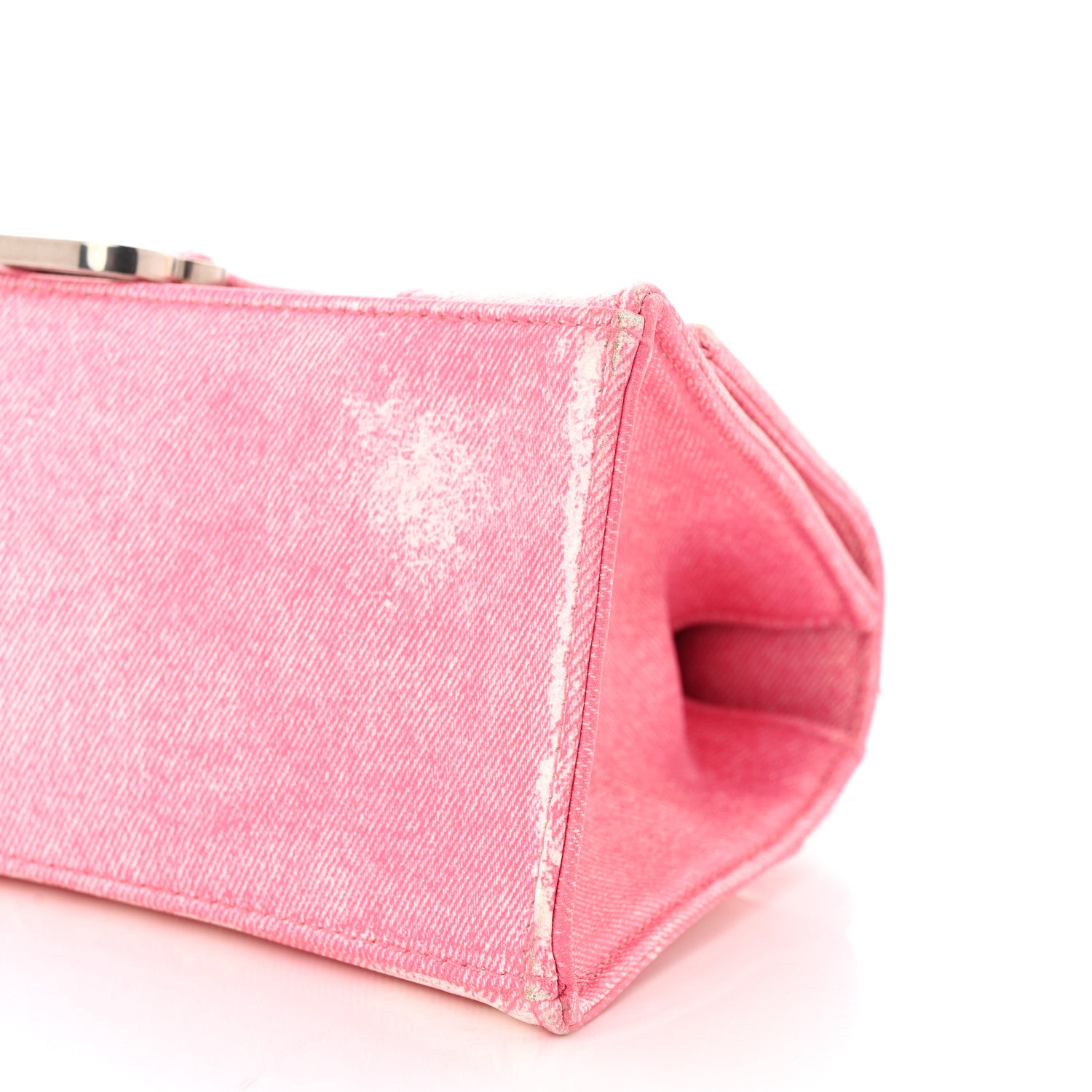 Balenciaga Nappa Denim Printed Small Hourglass Top Handle Bag Denim Pink 10 of 10