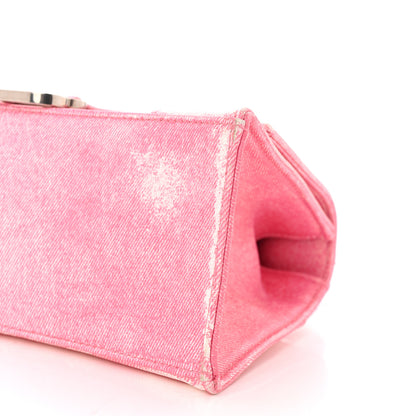 Balenciaga Nappa Denim Printed Small Hourglass Top Handle Bag Denim Pink 10 of 10