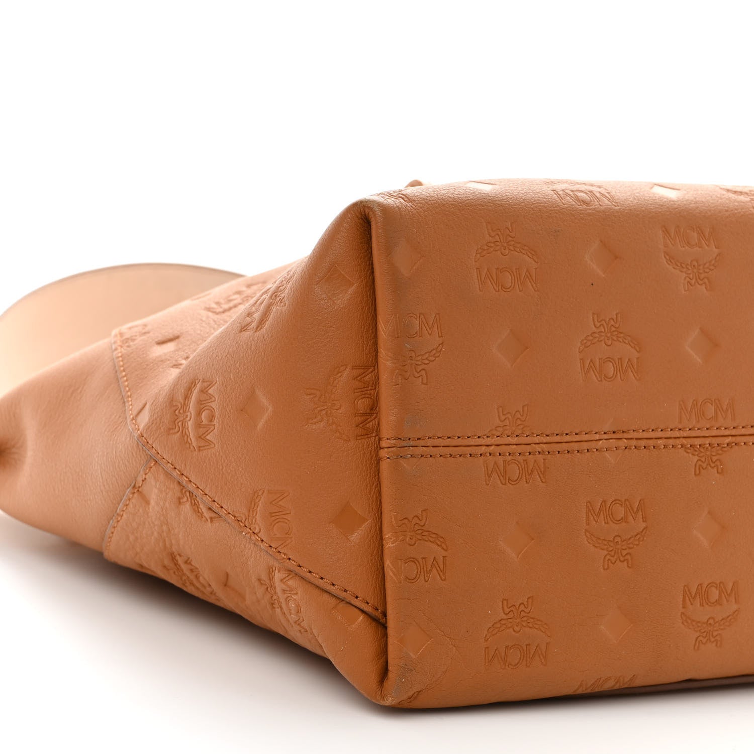 MCM Calfskin Ottomar Monogram Medium Klara Hobo Cognac 9 of 11