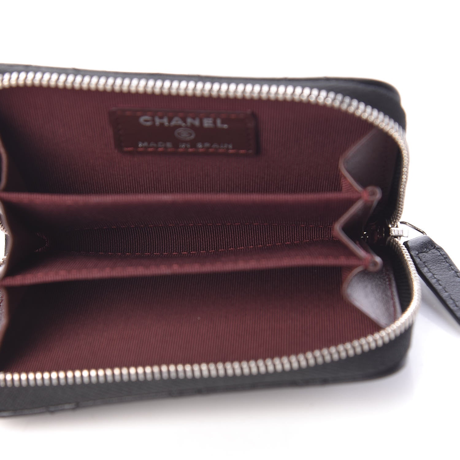 Chanel Lambskin Quilted Zip Coin Purse Black 5 of 7