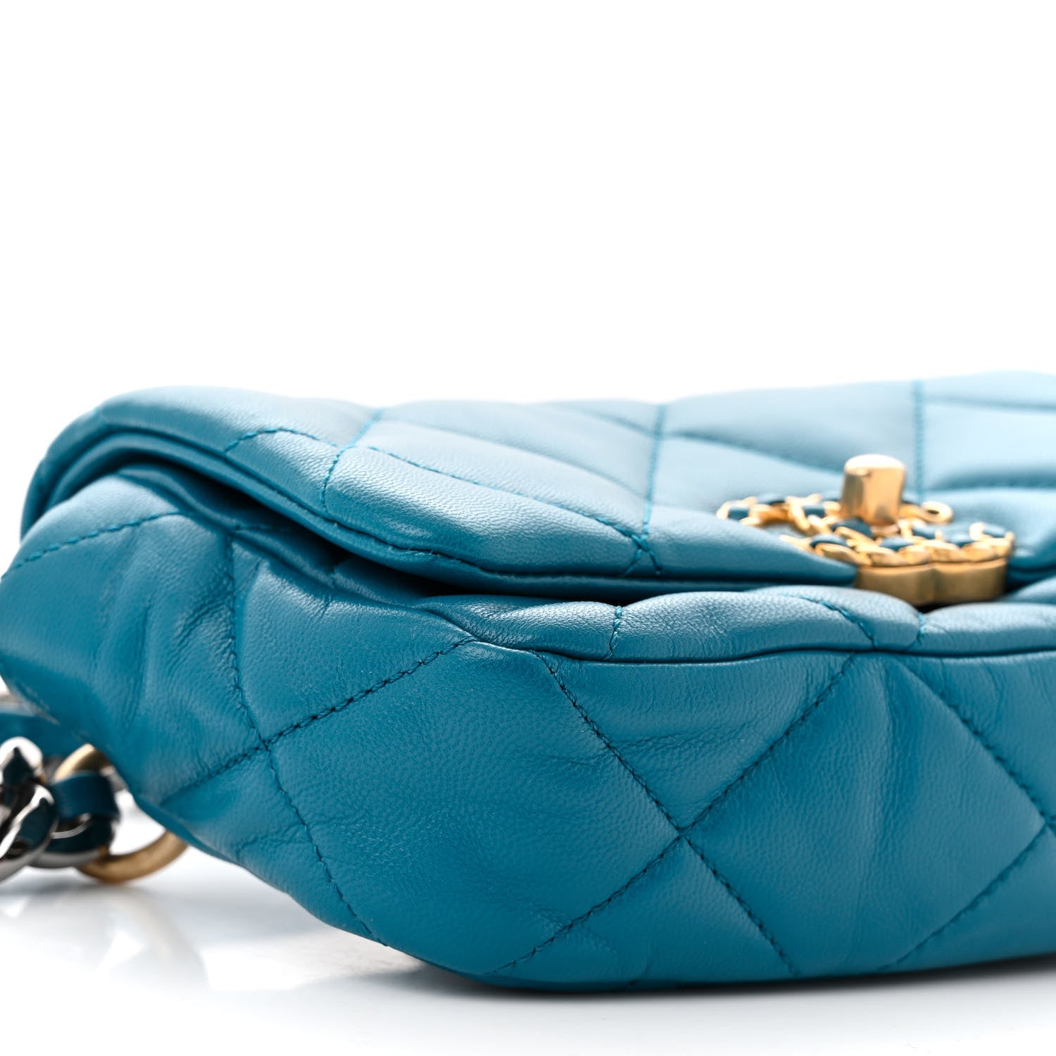 Chanel Lambskin Quilted Chanel 19 Waist Bag Blue 9 of 10