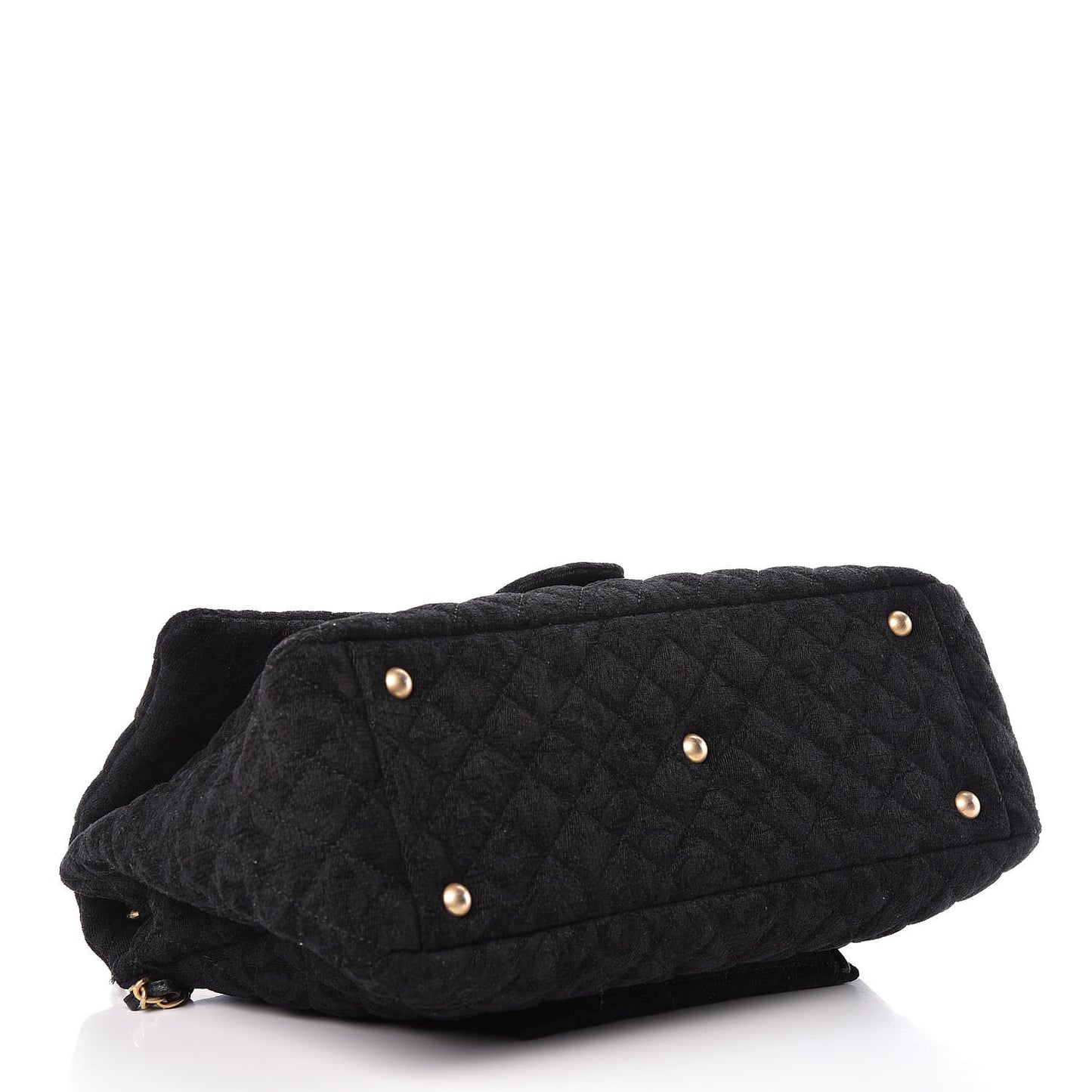 Velvet Camellia Stamped XXL Travel Flap Bag Black