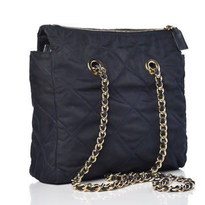Prada Nylon Tessuto Quilted Shoulder Bag Navy 3 of 14