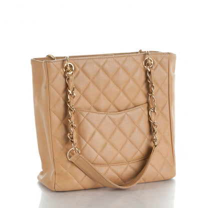 Chanel Caviar Quilted Petit Shopping Tote PST Beige Clair 3 of 9