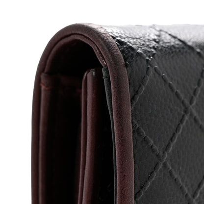Chanel Calfskin Diamond Stitched Flap Wallet Black 9 of 12