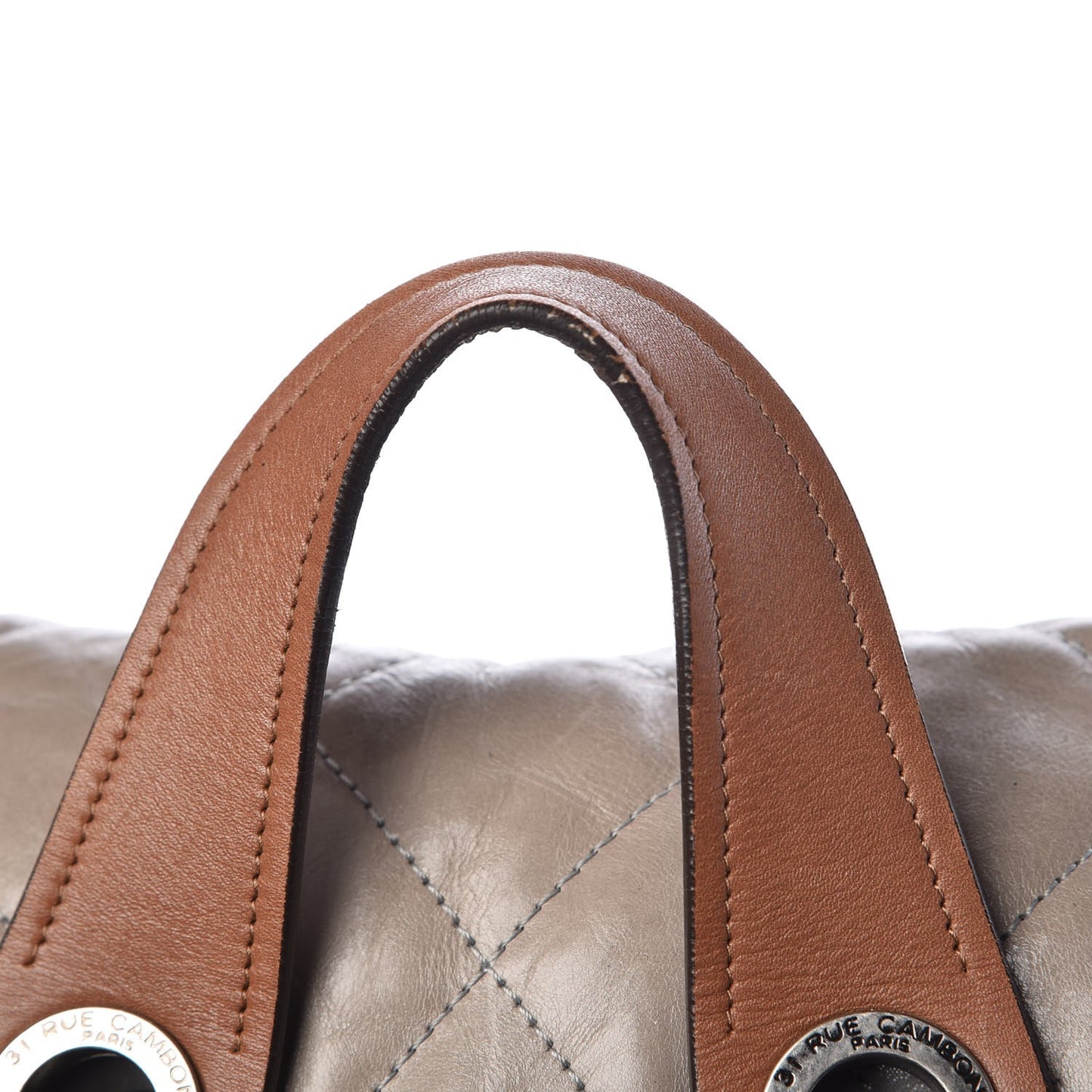 Iridescent Calfskin Quilted In The Mix Backpack Grey