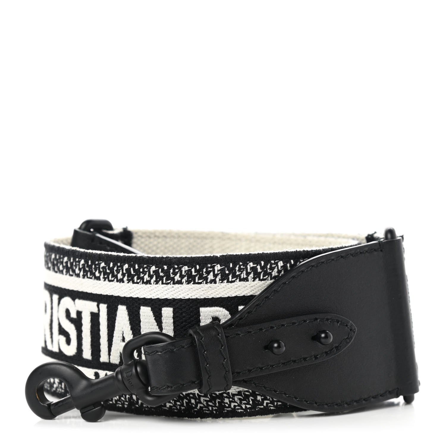 Christian Dior Canvas Embroidered Shoulder Strap Black Ultramatte 1 of 5
