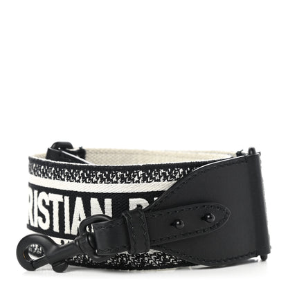 Christian Dior Canvas Embroidered Shoulder Strap Black Ultramatte 1 of 5