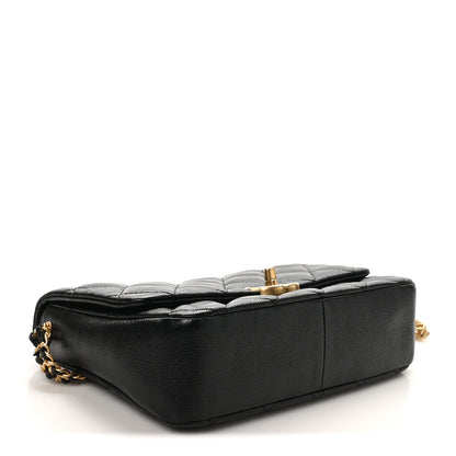 Chanel Shiny Caviar Quilted Large Chain Melody Flap Black 7 of 19