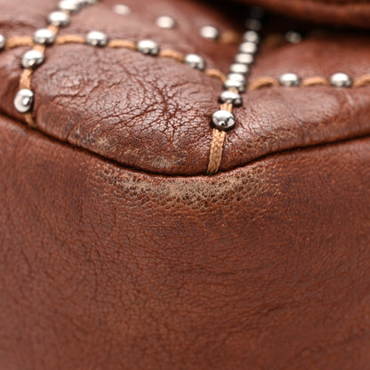 Chanel Crumpled Lambskin Studded Paris Dallas Flap Bag Brown 10 of 18