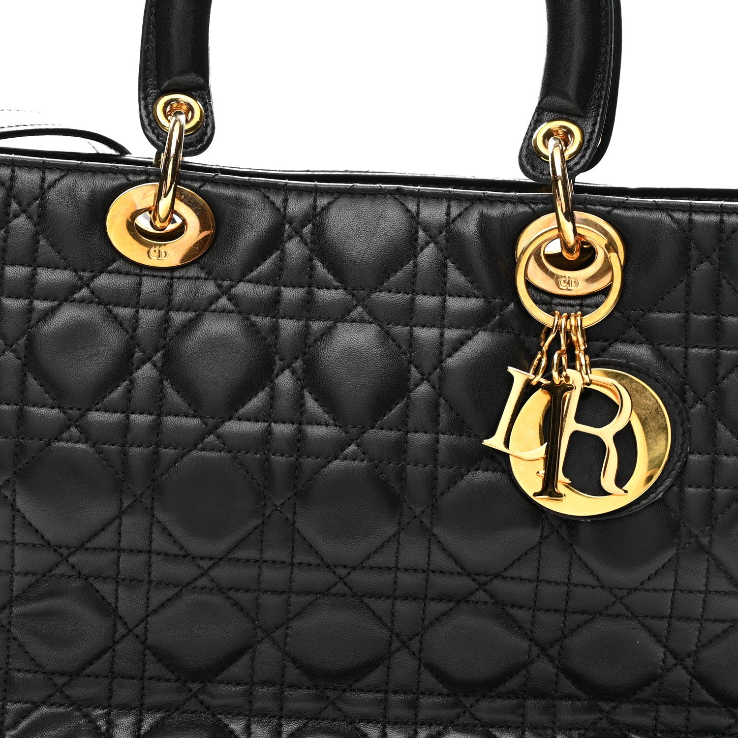 Christian Dior Lambskin Cannage Large Lady Dior Black 8 of 16