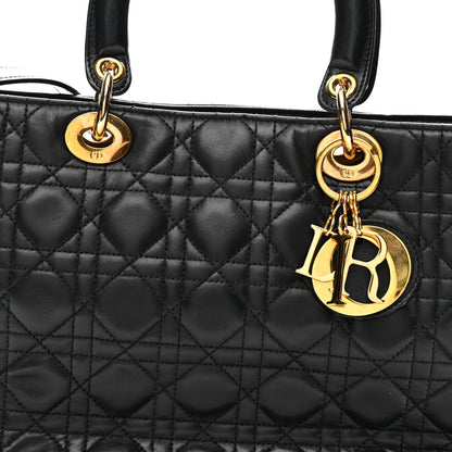 Christian Dior Lambskin Cannage Large Lady Dior Black 8 of 16