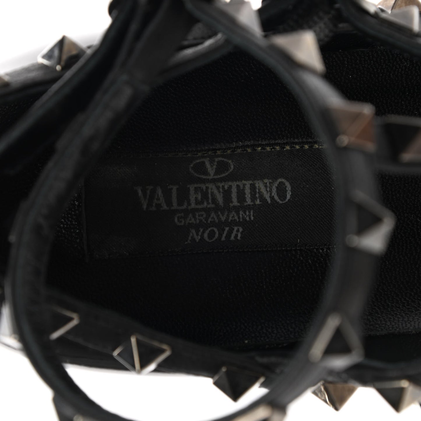 Patent Nappa Rockstud Cage Ballerina Flats 36 Black
