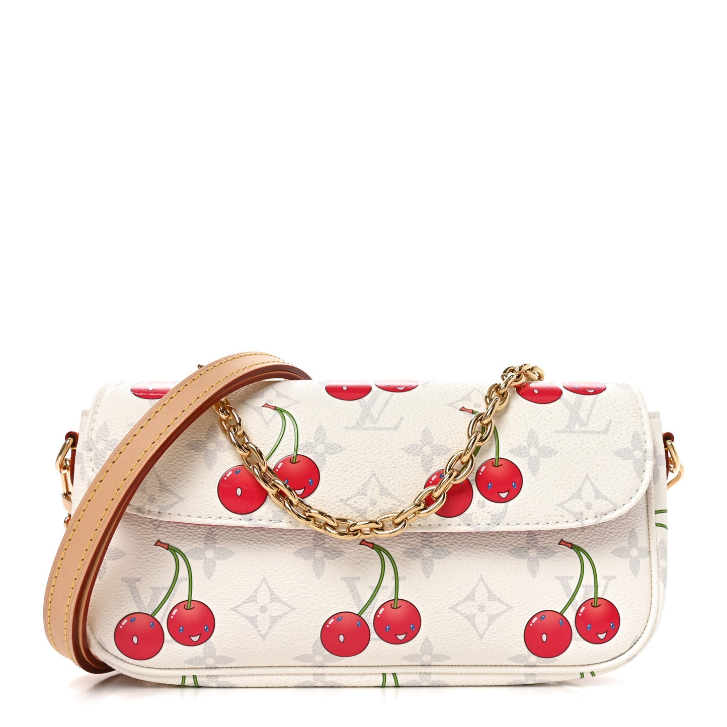 LV X TM Monogram Cerises Ivy Wallet On Chain White