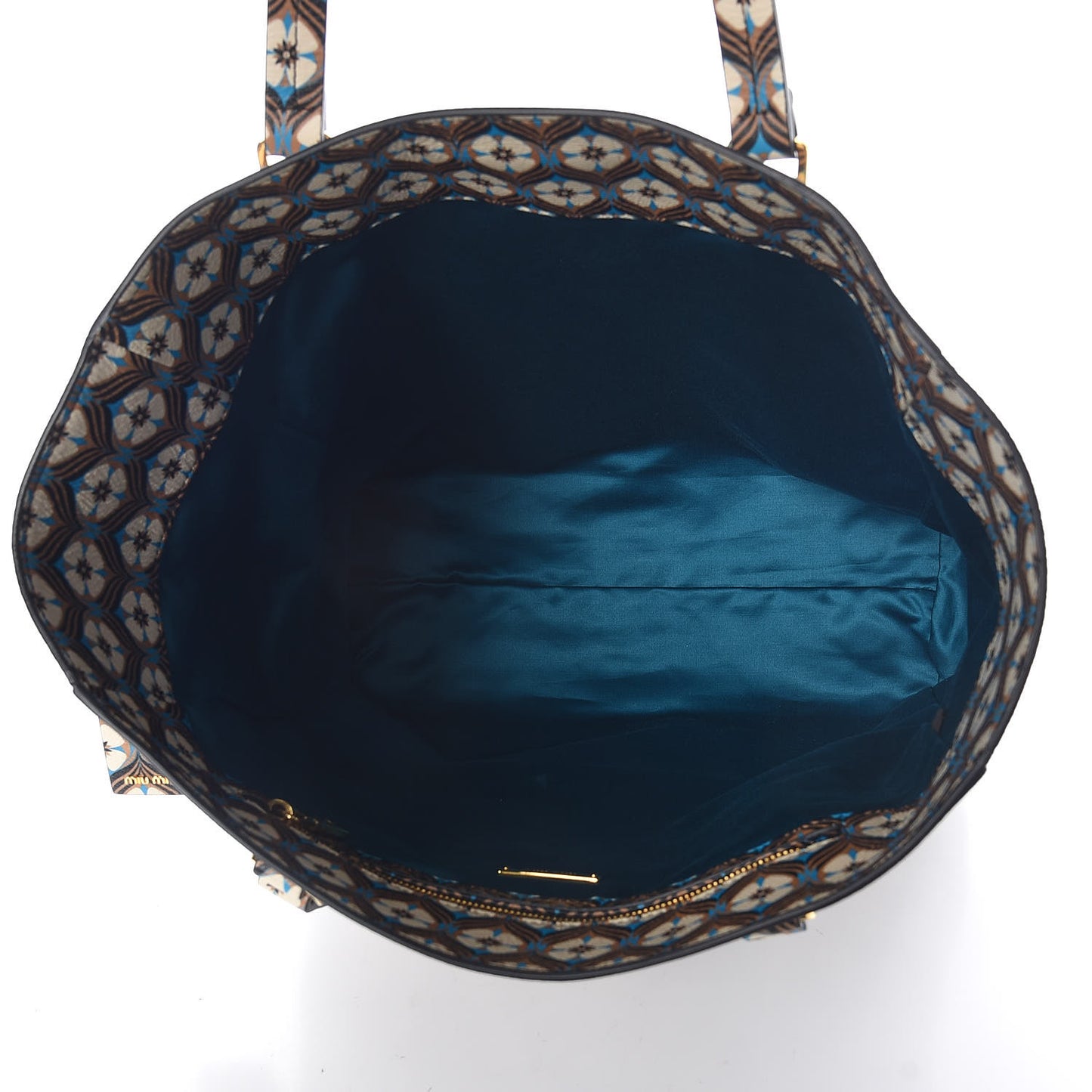 Goatskin Madras Floral Print Shopping Tote