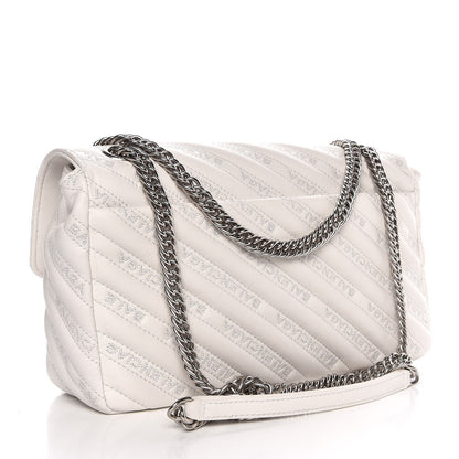 Balenciaga Calfskin Logo Matelasse M BB Chain Shoulder Bag Blanc Neige 2 of 15