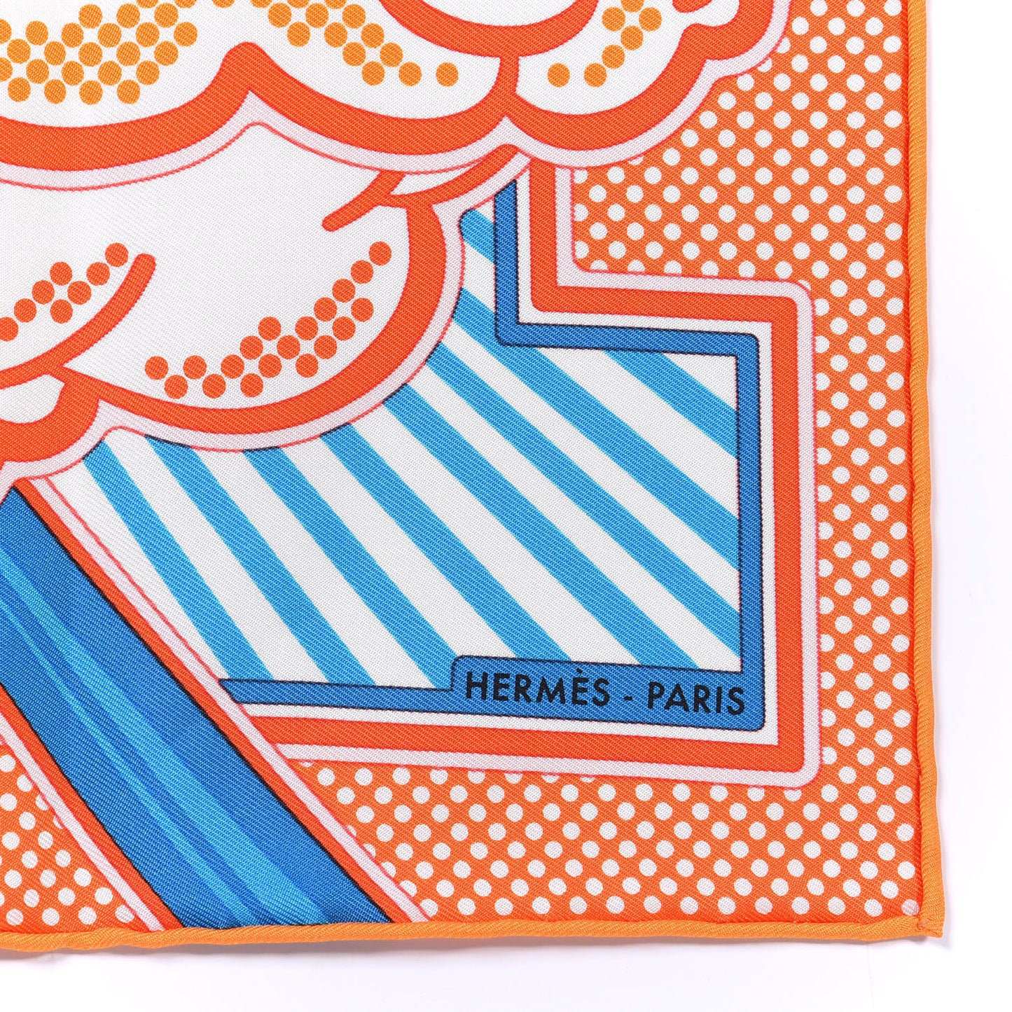 Silk Pegase Pop Pocket Square Orange Turquoise Jaune