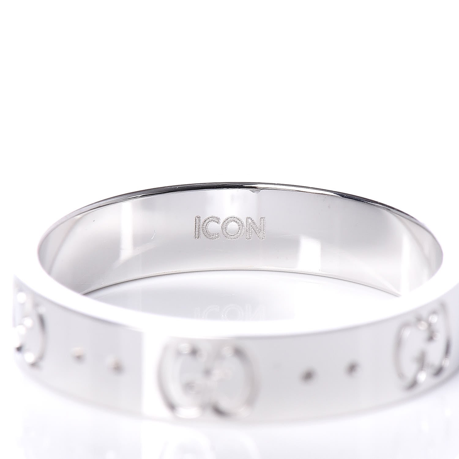 Gucci 18K White Gold 4mm Icon Thin Band Ring 52 6 4 of 6
