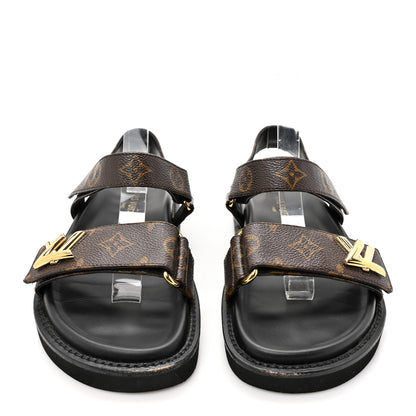 Louis Vuitton Monogram LV Sunset Comfort Flat Sandals 38 Cacao Brown 2 of 11