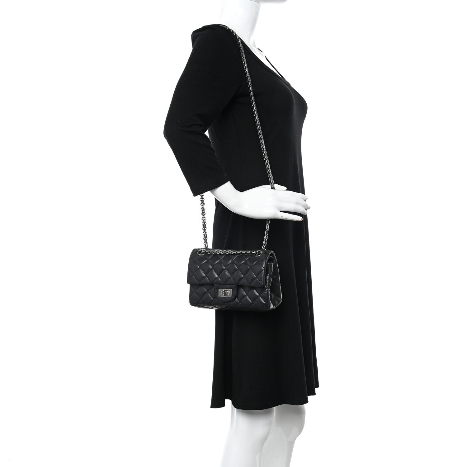 Chanel Iridescent Calfskin Quilted 2.55 Reissue 224 Flap Black 2 of 18