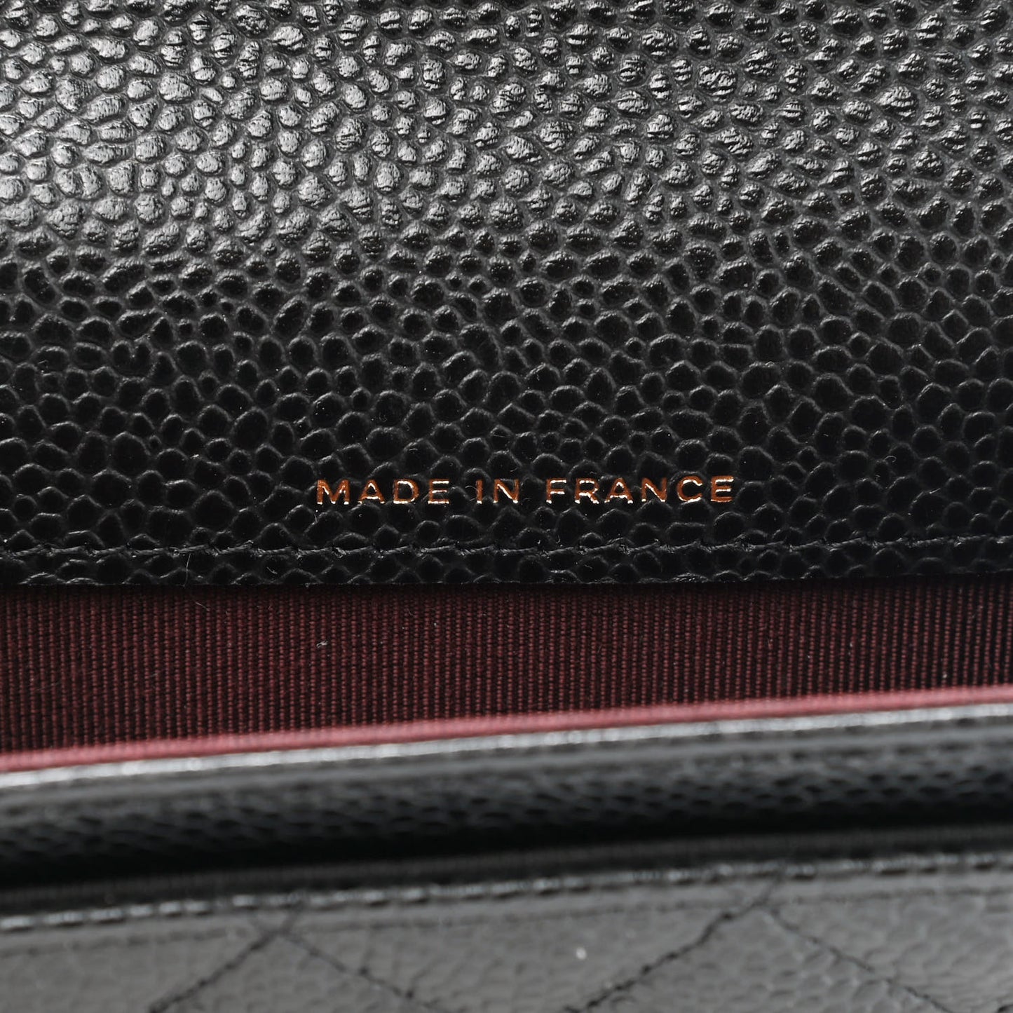 Caviar Quilted Flap Card Holder Wallet Black