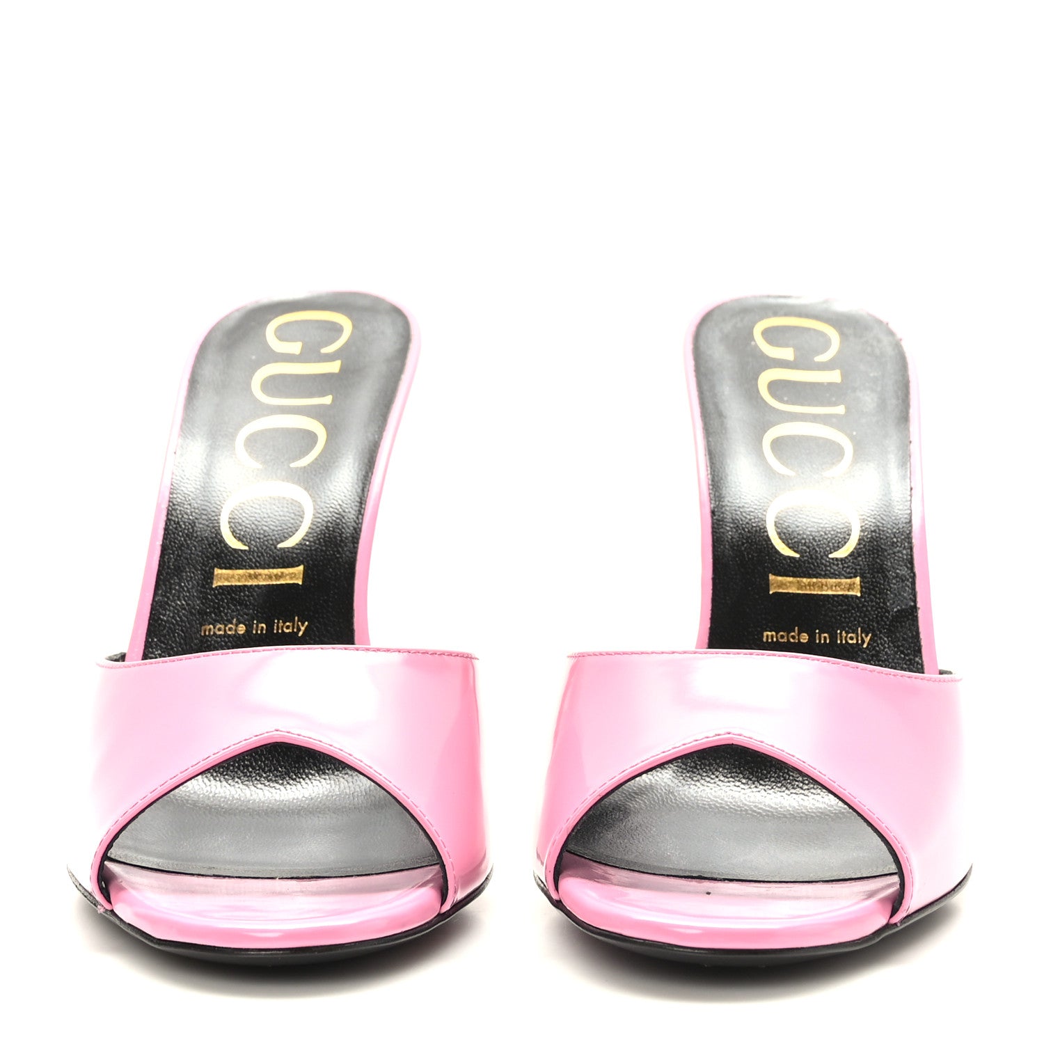 Gucci Patent Calfskin High Heel Slides Pink Plexi 40 2 of 8