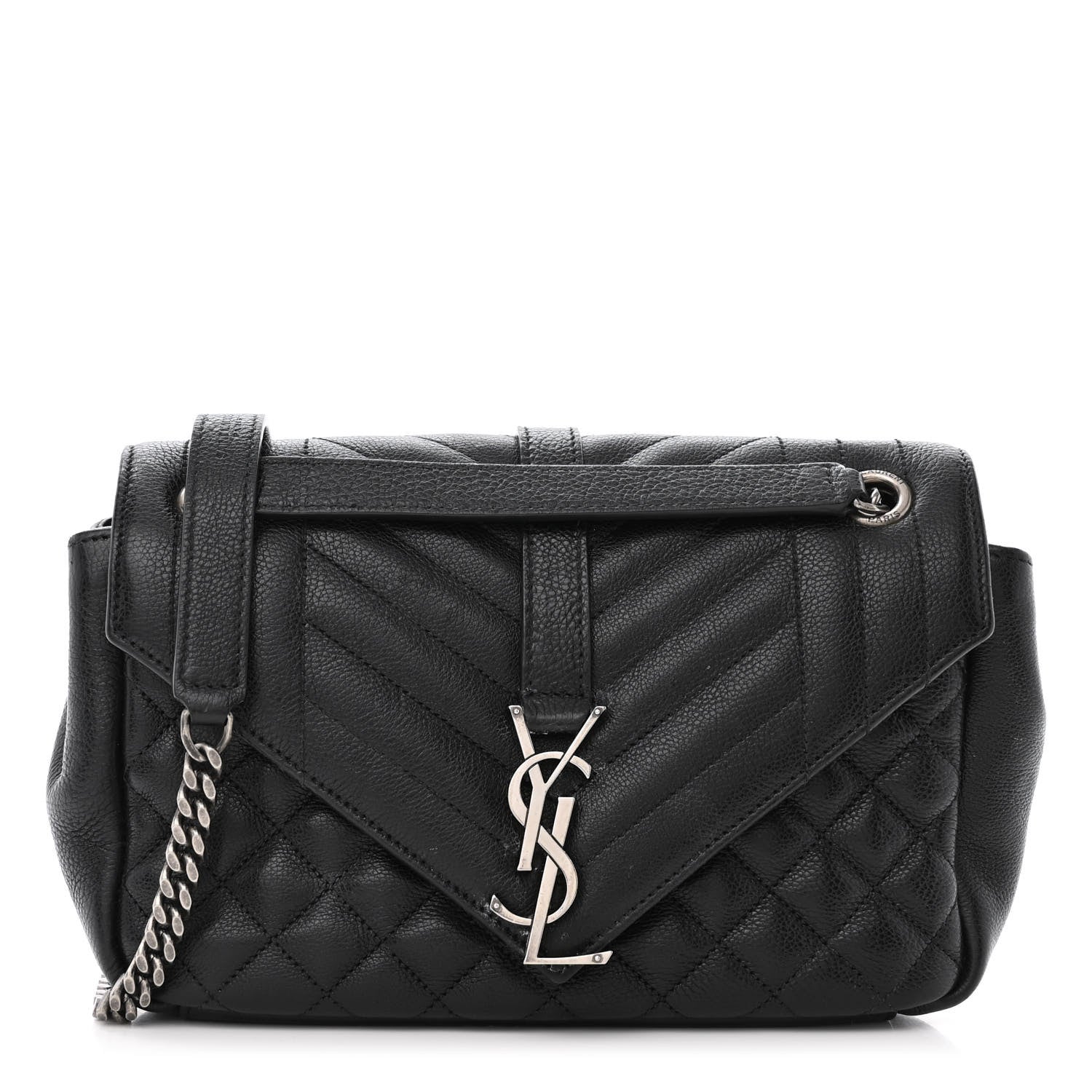 Saint Laurent Sheepskin Tri-Quilt Monogram Medium College Bag Black 1 of 11