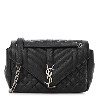 Saint Laurent Sheepskin Tri-Quilt Monogram Medium College Bag Black 1 of 11