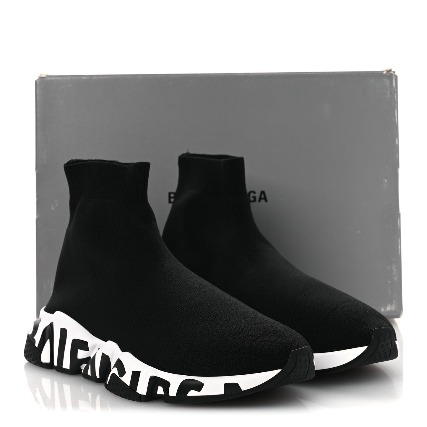 Neoprene Knit Womens Speed Graffiti Sneakers 40 Black White