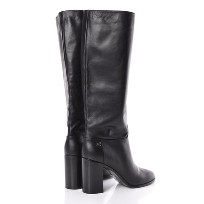 Chanel Calfskin Tall CC Boots 41.5 Black 4 of 7