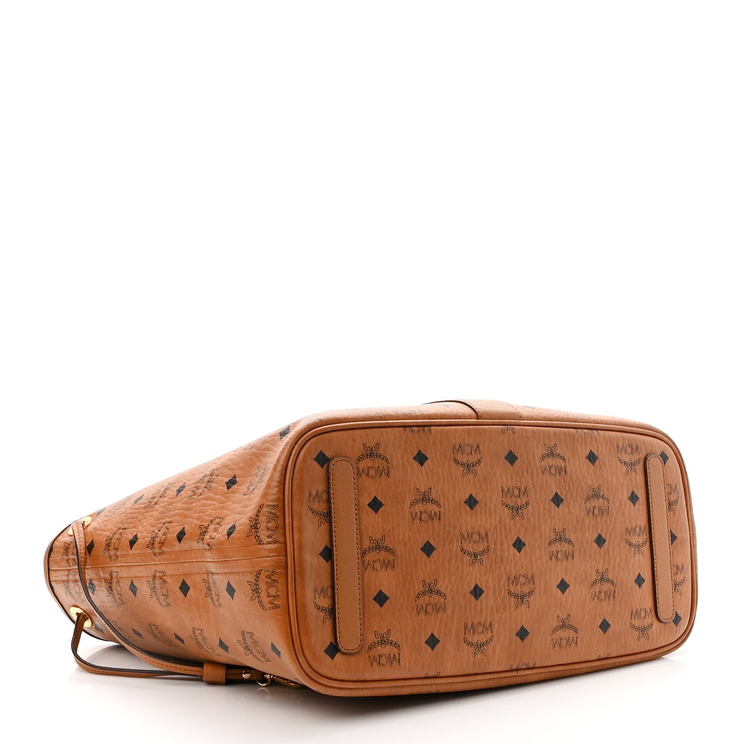 MCM Visetos Medium Liz Reversible Shopper Tote Cognac 7 of 17