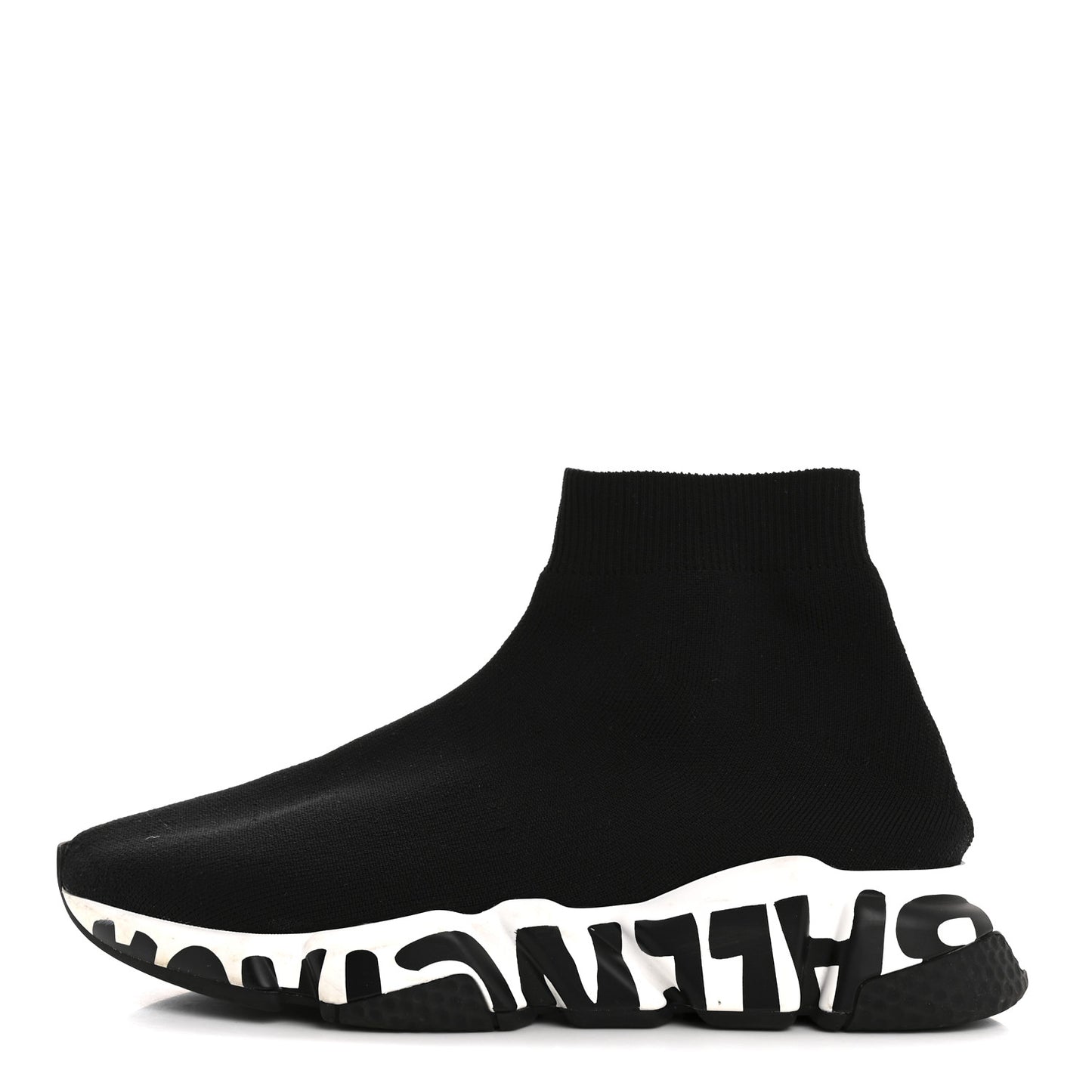 Neoprene Knit Womens Speed Graffiti Sneakers 38 Black White