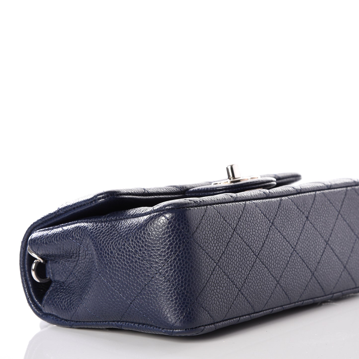 Caviar Quilted Mini Rectangular Flap Navy